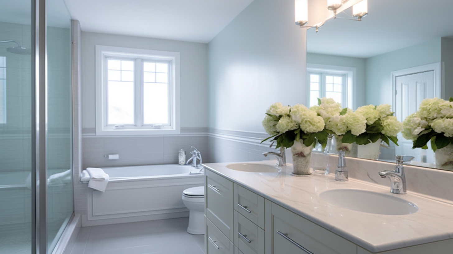 elegant bathroom showcasing a pristine double vanity m e95f8441 3a8a 402c 87dc 7d65508d2a21